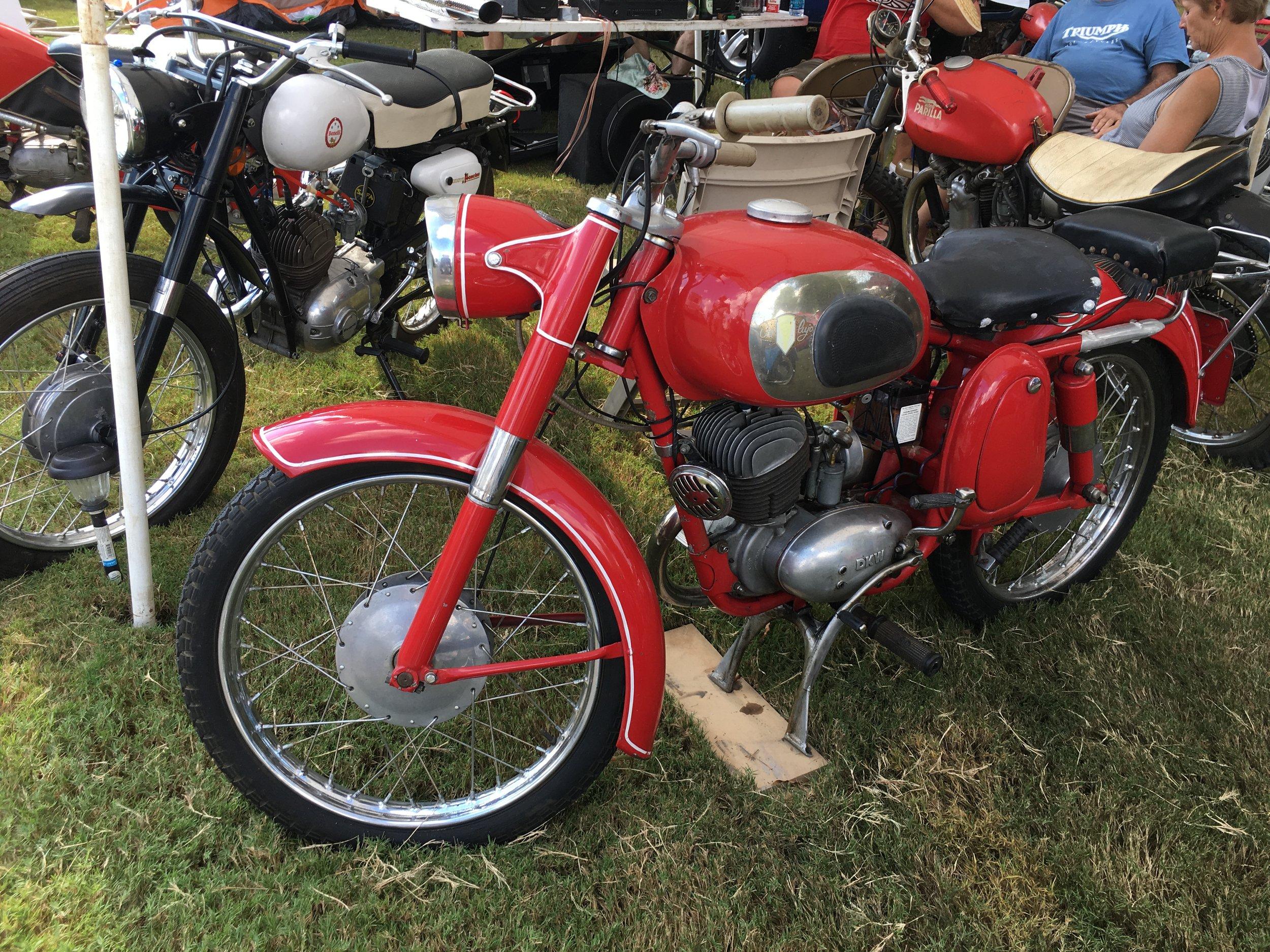 DKW with a pillion seat way off the rear….